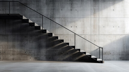 Details of railing and stairs of a modern building - Powered by Adobe