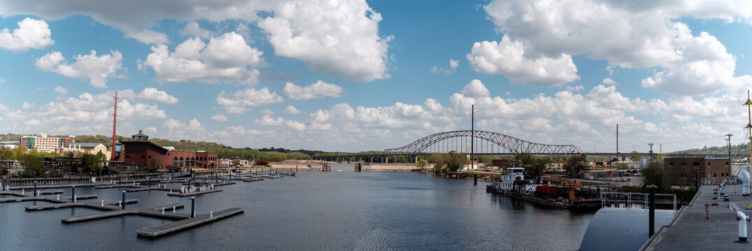 Panorama picture in Dubuque Pier in Dubuque Iowa