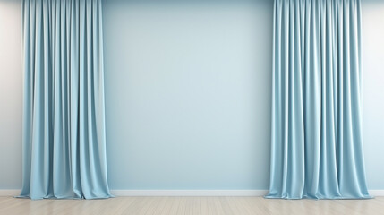 Realistic colorful blue velvet curtain - Powered by Adobe