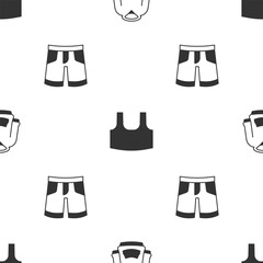 Set Hoodie, Undershirt and Short or pants on seamless pattern. Vector