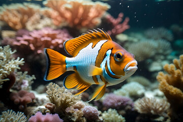 Obraz na płótnie Canvas Vibrant and Beautiful Tropical Fish