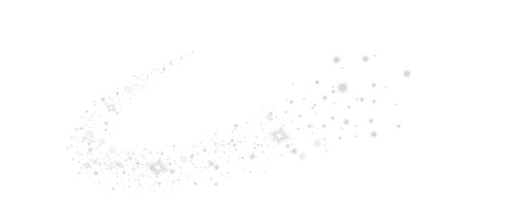 White dust sparks and golden stars shine with special light. Sparkles. Christmas light effect. Sparkling magical dust particles. Abstract light lines of motion and speed, with flying dust glitter. PNG