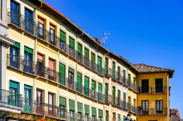 Fototapeta na wymiar Colonial residential building in Segovia, Spain