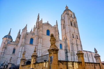 Architectural feature in the Segovia Cathedral, Spain