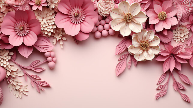 Fototapeta Vintage flowers. Peonies, tulips, lily, hydrangea on pink. Floral background. Baroque style floristic illustration.