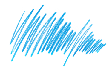 Icon blue lines, scribble hand draw wooden crayons isolated on white, clipping