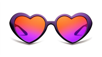 A pair of heart shaped sunglasses on a white background.