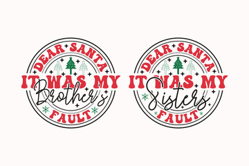 Obraz premium Christmas Funny Brothers Sisters EPS Christmas T-shirt Design