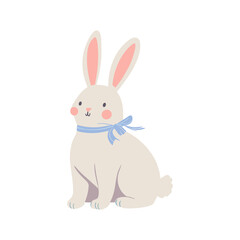Happy Easter, cute bunny, vector design. Animal, vector doodle colored illustration.