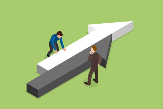 3D Isometric Flat Vector Illustration of Uncoordinated Halves, Inconsistency, Business Conflict