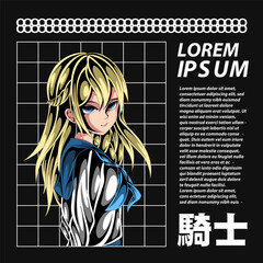 anime illustration streetwear design template