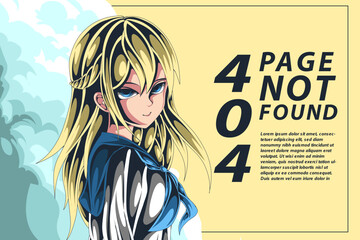 anime illustration error 404 page not found