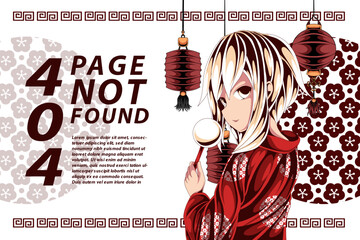 anime illustration error 404 page not found