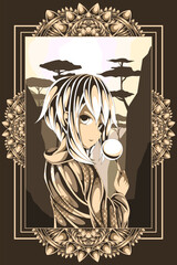 anime character design illustration