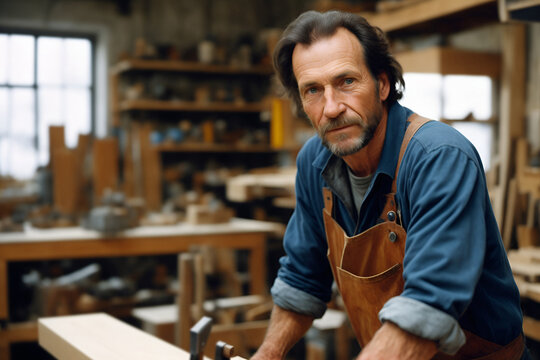 Portrait of a senior craftsworker at his workshop