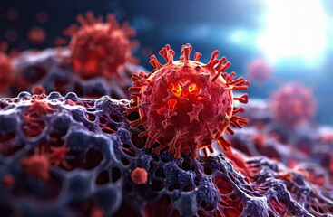 Illustration of a medical model virus