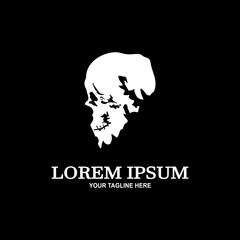 Cool skull logo side view. Skull vector illustration.