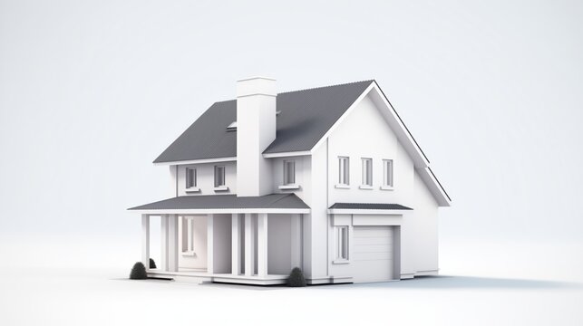 3d render of house isolated on a white.