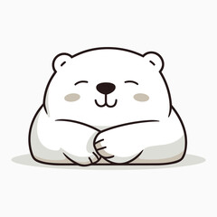 Cute sleeping bear cartoon character