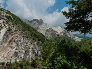 The Apuan Alps around Carraram Italy where marbles is mined