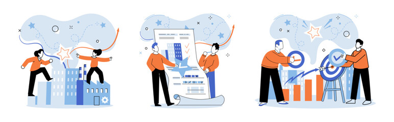 Crowdfunding. Vector illustration. Financial backing validates market demand in crowdfunding campaigns Investing in crowdfunding supports development innovative solutions Crowdfunding allows