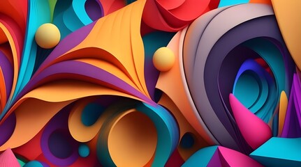 3d render, abstract background, multicolored wavy pattern