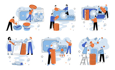 Crowdfunding. Vector illustration. Backers become part community invested in project success in crowdfunding empowers individuals to impact projects they believe in Contributions provide
