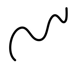 Random Line Curve. Abstract Black Line Curve. Hand Drawn Line. Childern Drawing Style. Line Design Element. Svg File