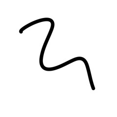 Random Line Curve. Abstract Black Line Curve. Hand Drawn Line. Childern Drawing Style. Line Design Element. Svg File