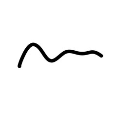 Random Line Curve. Abstract Black Line Curve. Hand Drawn Line. Childern Drawing Style. Line Design Element. Svg File