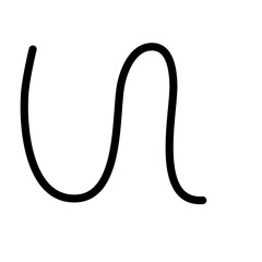 Random Line Curve. Abstract Black Line Curve. Hand Drawn Line. Childern Drawing Style. Line Design Element. Svg File