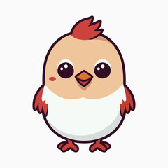 Cute chicken cartoon character vector illustration