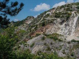 The Apuan Alps around Carraram Italy where marbles is mined