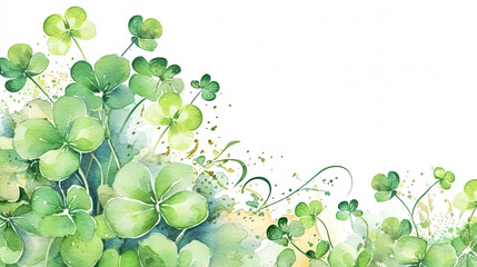 Fototapeta premium a watercolor image showcases the delicate beauty of the clover