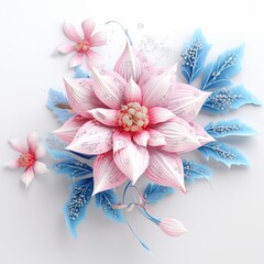 pink and white flowers, pink lily flower, abstract floral background