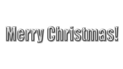 Helium silver balloons Merry Christmas font isolated on white