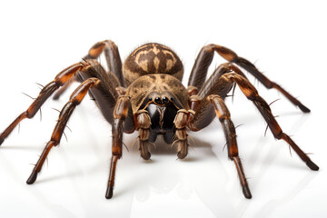 Fototapeta premium Close up spider isolated on White Background Macro Photography