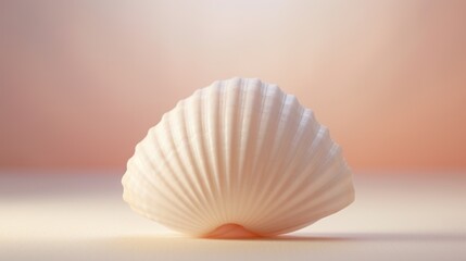 Shell on a table with light behind it, AI