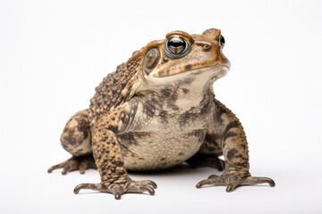 Obraz premium Brown wild frog toad wildlife animal amphibian white isolated nature
