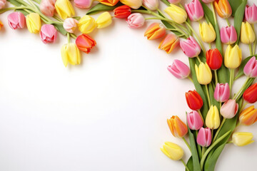 Flowers tulip pink blossom background bouquet spring beauty
