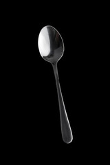 Coffee Spoon stainless steel isolated on black background