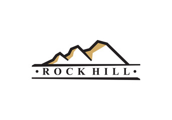 simple mountain logo, linear style creative modern vector design	
