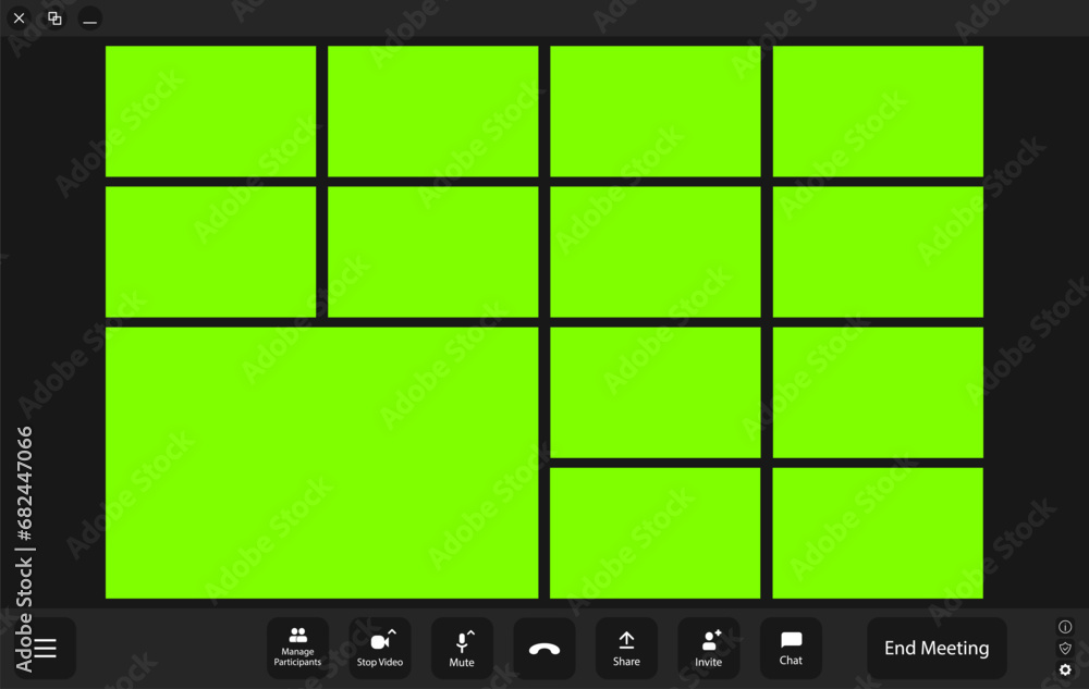 Poster video conference user interface. video call window overlay