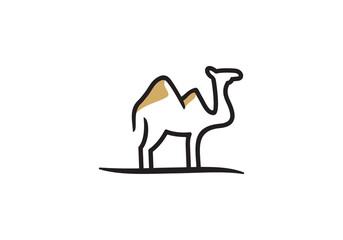 Fototapeta premium simple camel mountain logo design vector template