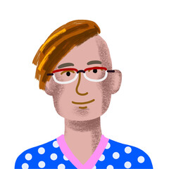 hand drawn profile picture portrait of imaginary person PNG image with transparent background