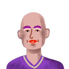 hand drawn profile picture portrait of imaginary person PNG image with transparent background