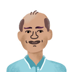 hand drawn profile picture portrait of imaginary person PNG image with transparent background