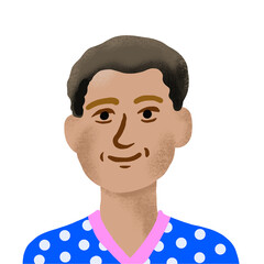 hand drawn profile picture portrait of imaginary person PNG image with transparent background