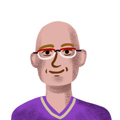 hand drawn profile picture portrait of imaginary person PNG image with transparent background