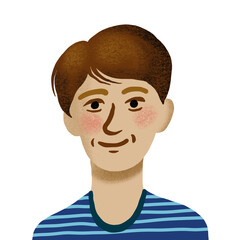 hand drawn profile picture portrait of imaginary person PNG image with transparent background